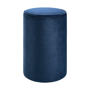 Pufe Tamborete Capa Veludo Inca Azul Marinho - 0,30m diâmetro x 0,45h