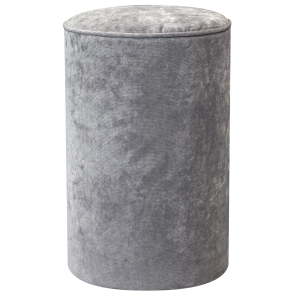 Pufe Tamborete com Capa Veludo Andorra Cinza