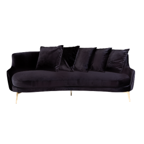 Sofá Acqua Veludo Especial Preto - 2,00 x 1,05 x 0,80h