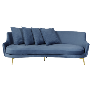 Sofá Acqua Veludo Inca Azul Marinho - 2,00 x 1,05 x 0,80h