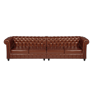 Sofá Chesterfield Couro Marrom Butonê (1)