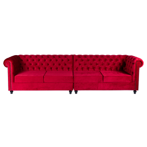 Sofá Chesterfield Veludo Inca Bordo - 3,20 x 0,85 x 0,85h