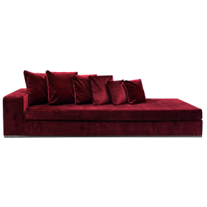 Sofá Cipriani Veludo Especial Bordô - 3,00 x 1,00 x 0,65h