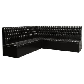 Sofá London Couro Preto L - 2,30 x 2,30 x 1,00h