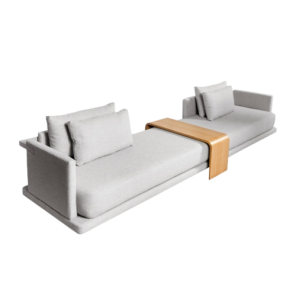 Sofá Milão Linho Cinza Mesclado - 4,04 x 1,02 x 0,71h (módulo esquerdo + direito)