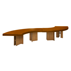 Tampo Curvo Madeira Natural com Base Amazônia - 2,83 x 1,00