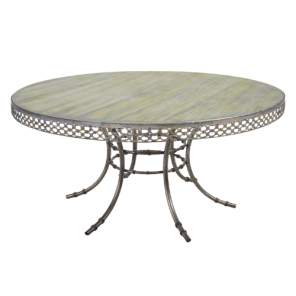 Tampo Diva Fer Forge com Base Bambu Ferro Cinza - 1,60m diâmetro x 0,75h