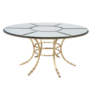 Tampo Espelho Bisotê com Base Bambu Dourada - 1,60m diâmetro x 0,75h