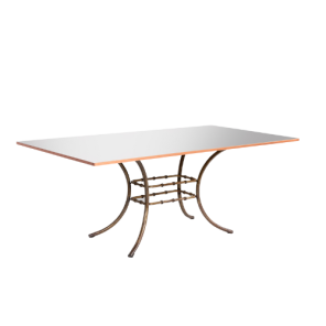 Tampo Espelho Bronze com Base Bambu Ferro - 2,00 x 1,00 x 0,75h