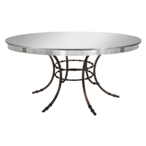 Tampo Espelho com Borda Espelhada e Base Bambu - 1,60m diâmetro x 0,75h