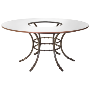 Tampo Espelho com Furo e Base Bambu Ferro Cinza - 1,60 diâmetro