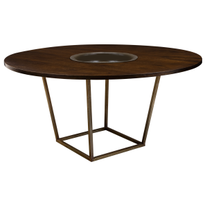 Tampo Madeira Com Furo e Bacia e Base Trapézio - 1,60 diâmetro x 0,75h