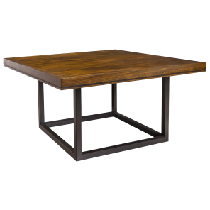 Tampo Quadrado Madeira Natural com Base Cubo Aresta - 1,50 x 1,50