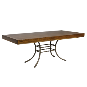 Tampo Retangular Madeira Natural com Friso e Base Bambu Retangular - 2,00 x 1,00 x 0,75