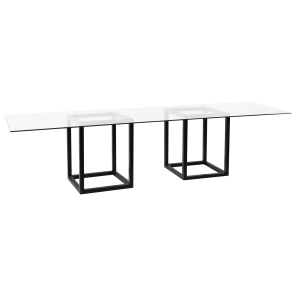 Tampo Retangular Vidro com Base Cubo Aresta - 3,00 x 1,00 x 0,70h