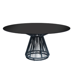 Tampo Vidro Preto com Base Grace - 1,60m diâmetro x 0,75h