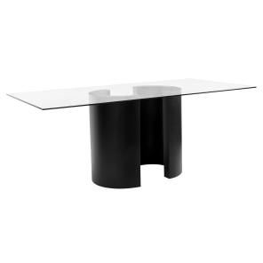 Tampo Vidro Retangular 2,00 x 1,00 com Base Curva Preta