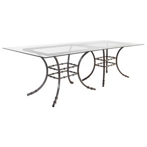 Tampo Vidro Transparente com Base Retangular Bambu Ferro - 3,00 x 1,00