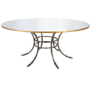 Tampo de Espelho com Friso Dourado e Base Bambu Ferro Cinza - 1,60