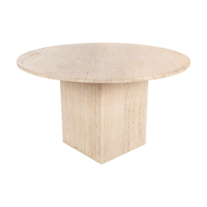 Tampo de Mármore Travertino Bege 1,30d com Base Cubo Travertino Bege 0,50 x 0,50 x 0,72a (2)