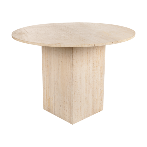 Tampo de Mármore Travertino Bege 1,30d com Base Cubo Travertino Bege 0,50 x 0,50 x 0,90a (1)