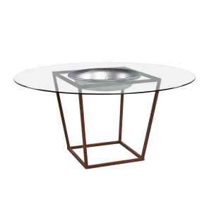 Tampo de Vidro 1,60 com Base Trapezio e Bacia