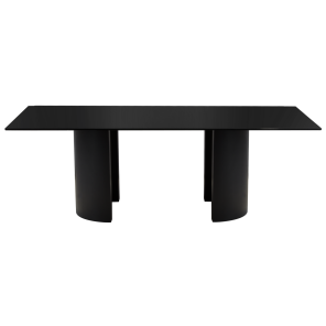 Tampo de Vidro Preto_2,00x1,00 com Base Curva Preta