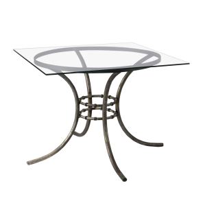 Tampo de Vidro Transparente com Base Bambu de Ferro - 1,00 x 1,00 (1)