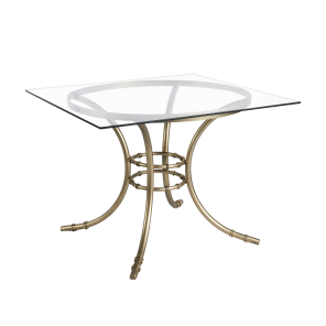 Tampo de Vidro Transparente com Base Bambu de Ferro - 1,00 x 1,00 (2)