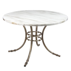 Tampo em Laca com Base Bambu Ferro Cinza - 1,20m diâmetro x 0,75h